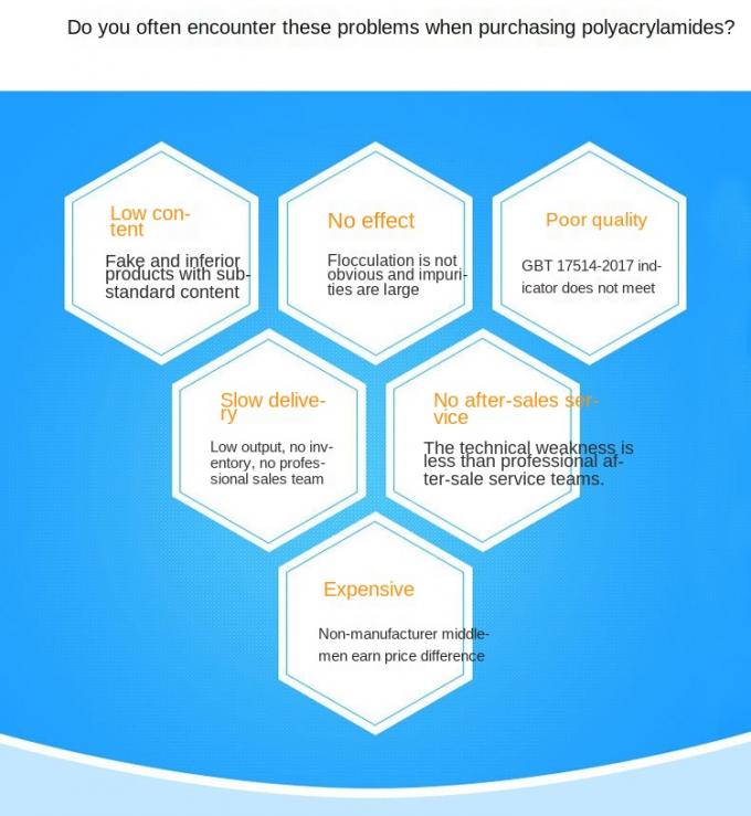स्विमिंग पूल के लिए cationic polyelectrolyte flocculant polyacrylamide पाउडर msds cationic बहुलक 8