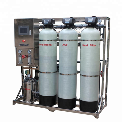 जल उपचार रिवर्स ऑस्मोसिस सिस्टम 750L / H 98% घुलित ठोस और नमक निकालें